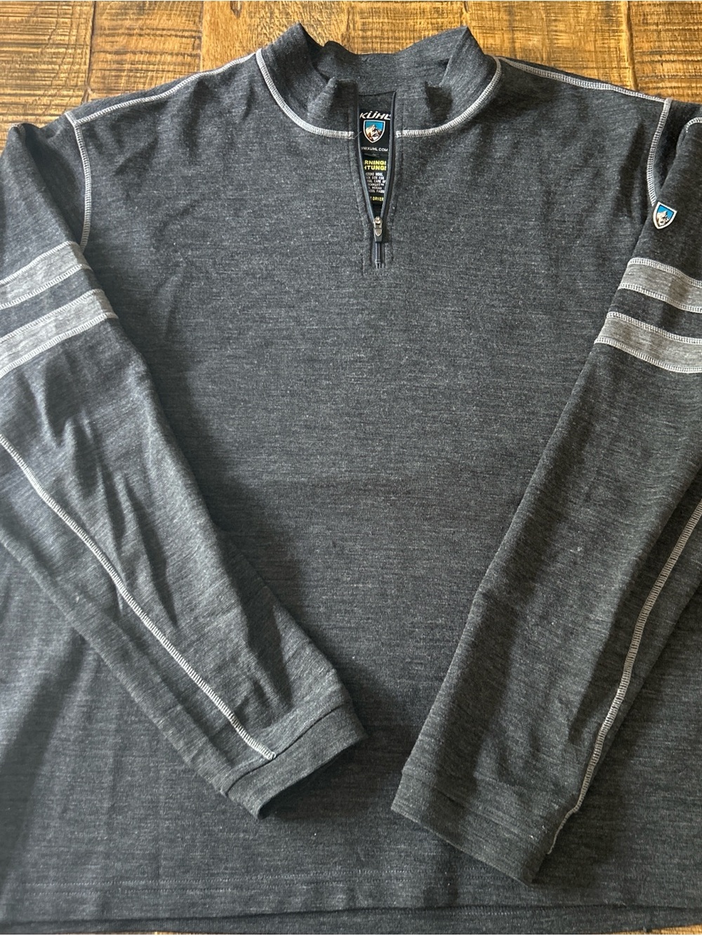 Kuhl Dark Charcoal Heather Merino Wool Quarter-Zip Top